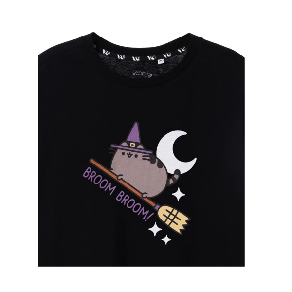 Pusheen Kvast Kvast Halloween T-shirt S Svart för damer/damer Black S