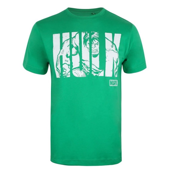 Hulk Mens Text T-Shirt S Irish Green/Vit Irish Green/White S