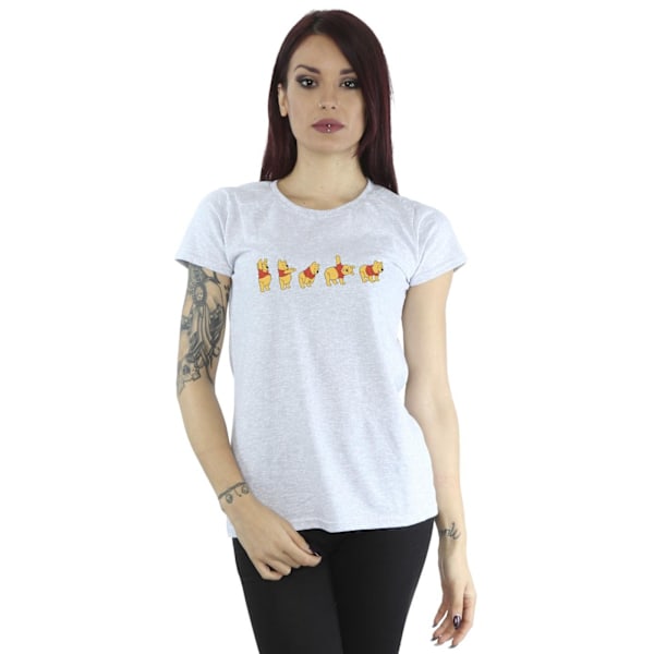 Disney Dam/Kvinnor Winnie The Pooh Stretching Bomull T-shirt Sports Grey XL