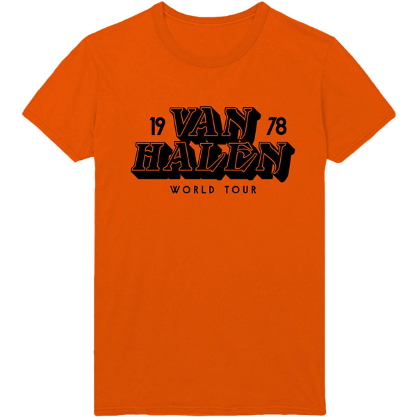 Van Halen Unisex Vuxen World Tour ´78 T-Shirt L Orange Orange L