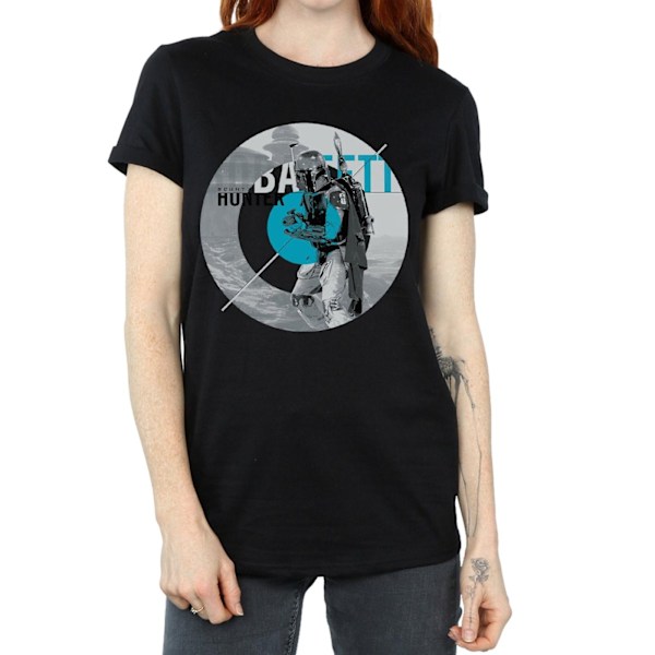 Star Wars Dam/Damer Boba Fett Bounty Hunter Cirkel Bomull Boyfriend T-Shirt S Svart Black S