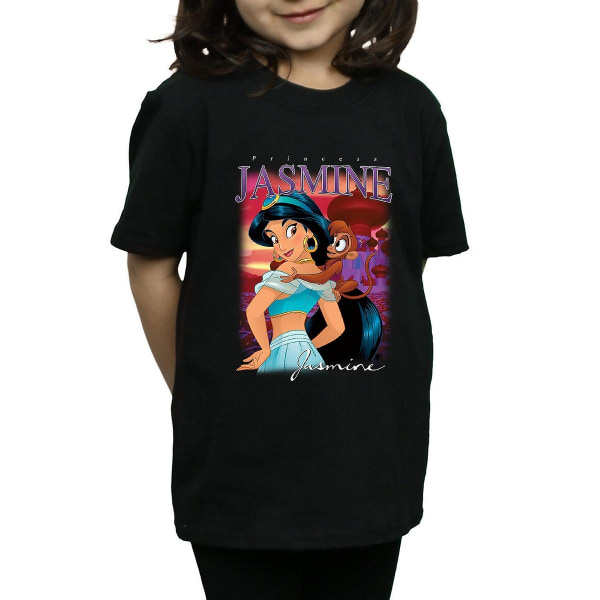 Aladdin Girls Jasmine Montage Cotton T-Shirt 9-11 Years Black Black 9-11 Years