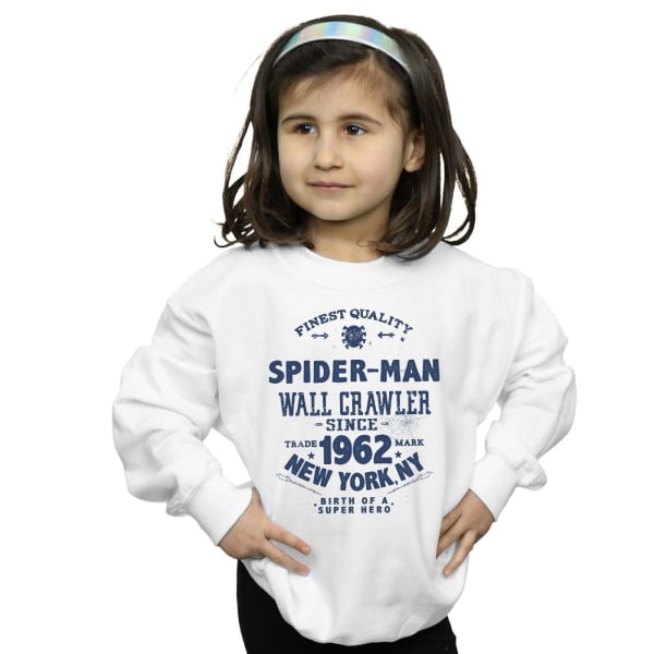 Marvel Girls Spider-Man Finest Quality Sweatshirt 9-11 år Vit White 9-11 Years