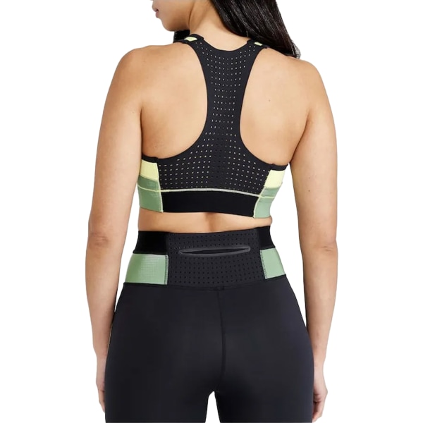 Craft Womens/Ladies Pro Charge Color Block Crop Top L Black/Ye Black/Yellow/Green L