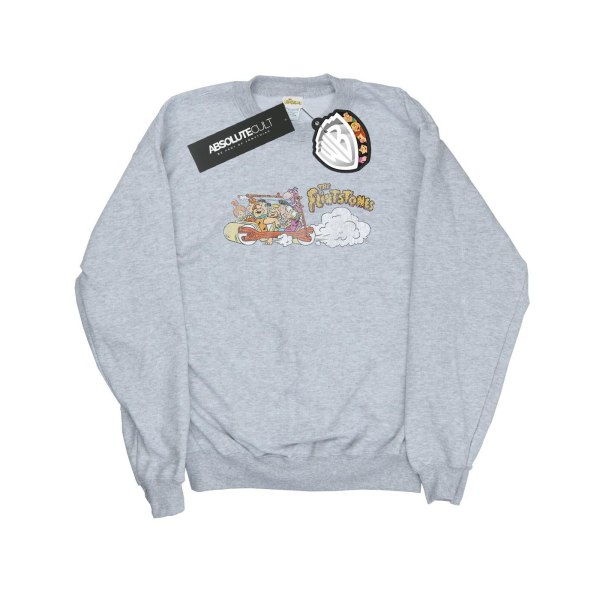 The Flintstones Herr Familjebil Distressed Sweatshirt L Sports Sports Grey L