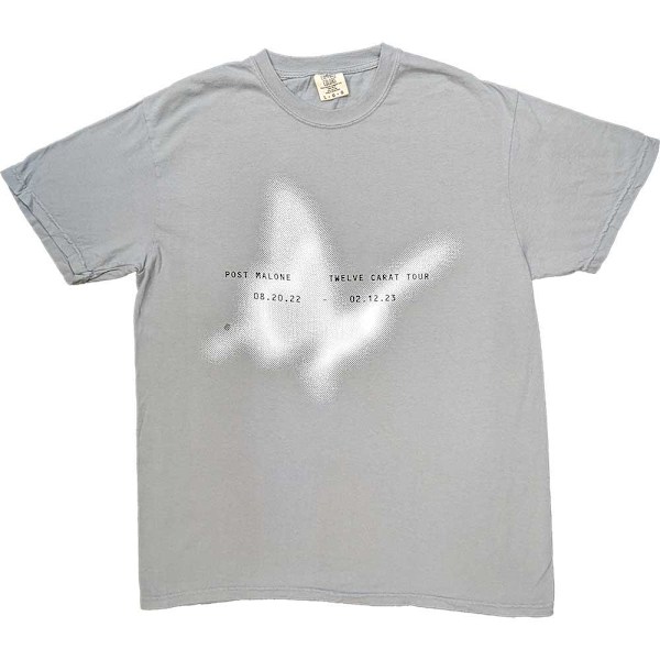 Post Malone Unisex Adult Twelve Carat Butterfly T-Shirt S Grå Grey S