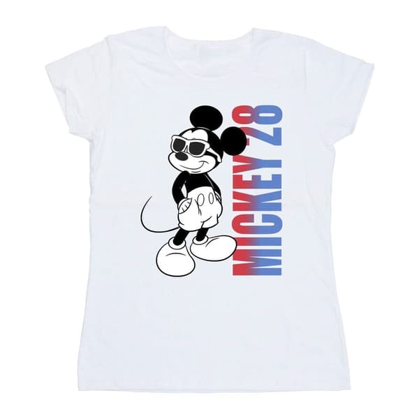 Disney Dam/Dam Mickey Mouse Gradient Bomulls T-shirt L Vit White L