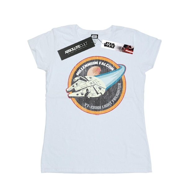 Star Wars Dam/Kvinnor Millennium Falcon Badge Bomull T-shirt White XL