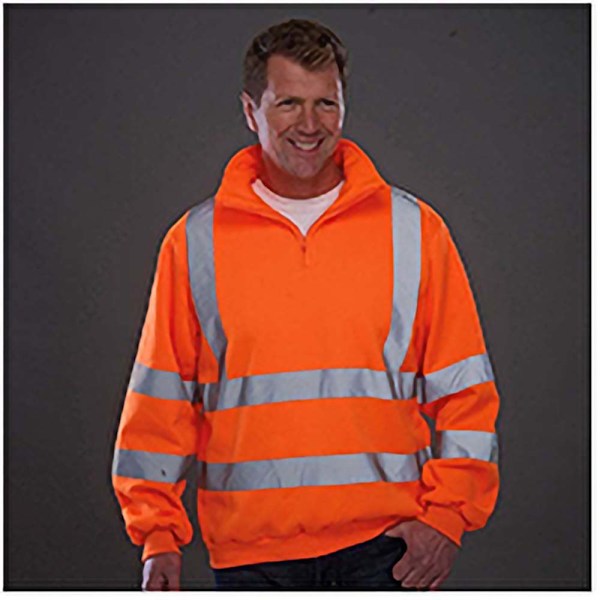 Yoko Hi Vis 1/4 Zip Sweatshirt för män 3XL Orange Orange 3XL