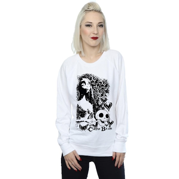 Corpse Bride Dam/Damer Skallelogotyp Sweatshirt XXL Vit White XXL