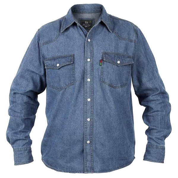 D555 jeansskjorta för män i västerländsk stil Medium Stonewash Stonewash Medium