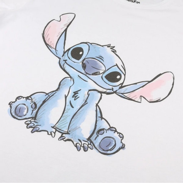 Lilo & Stitch Sketch T-shirt dam/dam XL Vit/Blå White/Blue XL
