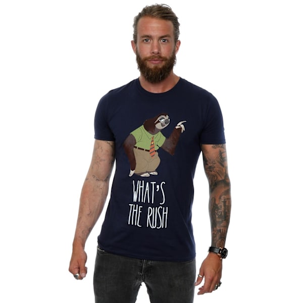 Zootropolis Herr T-shirt i bomull What´s The Rush L Marinblå Navy Blue L