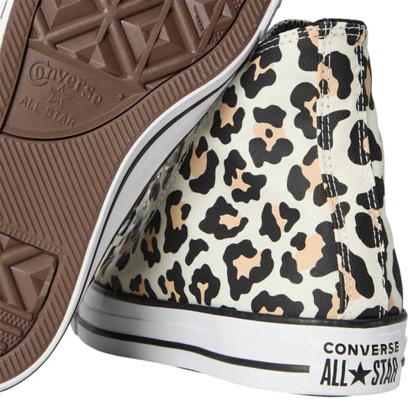 Converse Dam/Dam Klassisk Hi Leopardmönstrad Platt Hög Topp T Leopard 5 UK