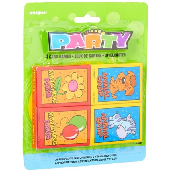 Unikt Partykortspel (4-pack) En Storlek Flerfärgad Multicoloured One Size