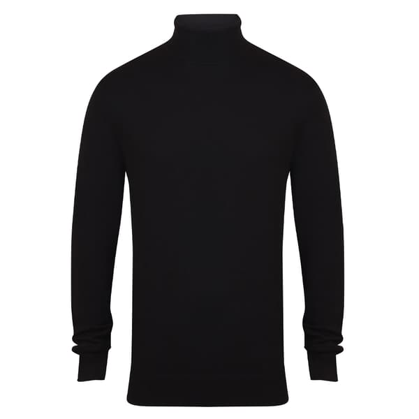 Henbury Herr Roll Neck Sweatshirt S Svart Black S
