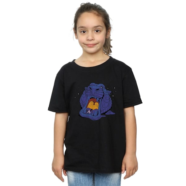 Disney Girls Aladdin Cave Of Wonders Distressed Cotton T-Shirt Black 9-11 Years