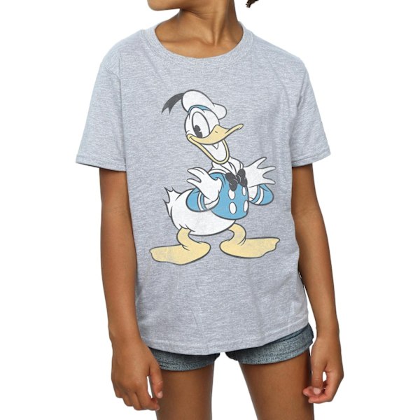 Disney Girls Donald Duck Posing Bomull T-shirt 5-6 År Sport Sports Grey 5-6 Years