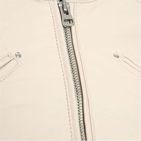 Vero Moda Dam/Dam Favodona Jacka i Konstläder 14 UK Havregryn Oatmeal 14 UK