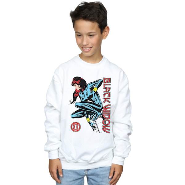 Marvel Boys Black Widow In Action Sweatshirt 7-8 År Vit White 7-8 Years