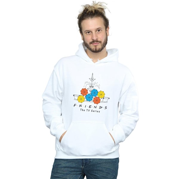 Friends Mens Fountain And Umbrellas Hoodie XL Vit White XL