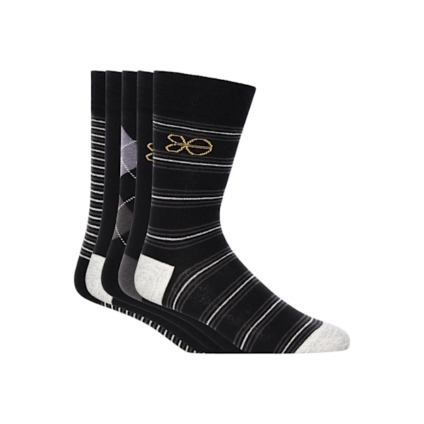 Crosshatch Mens Regaline Crew Socks (5-pack) One Size Black Black One Size