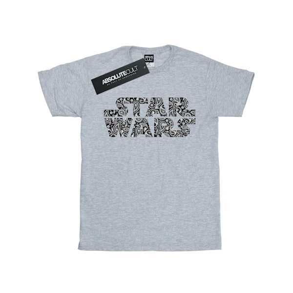 Star Wars Dam/Damer Paisley Logo Bomull Boyfriend T-shirt X Sports Grey XL