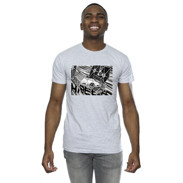 Star Wars Anime Plane T-shirt för män, M, Sports Grey Sports Grey M