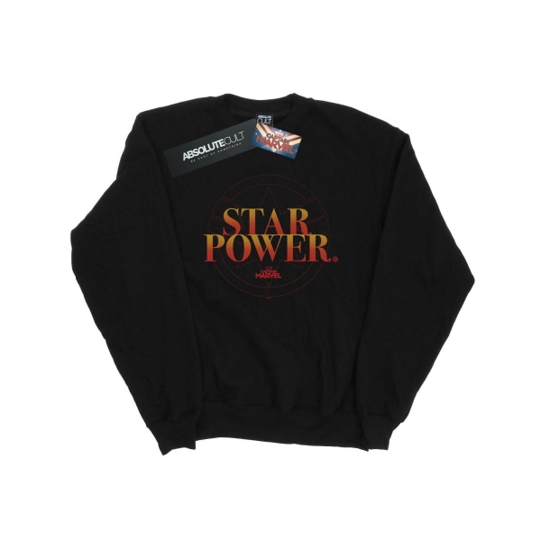 Marvel Girls Captain Marvel Star Power Sweatshirt 7-8 år Bla Black 7-8 Years