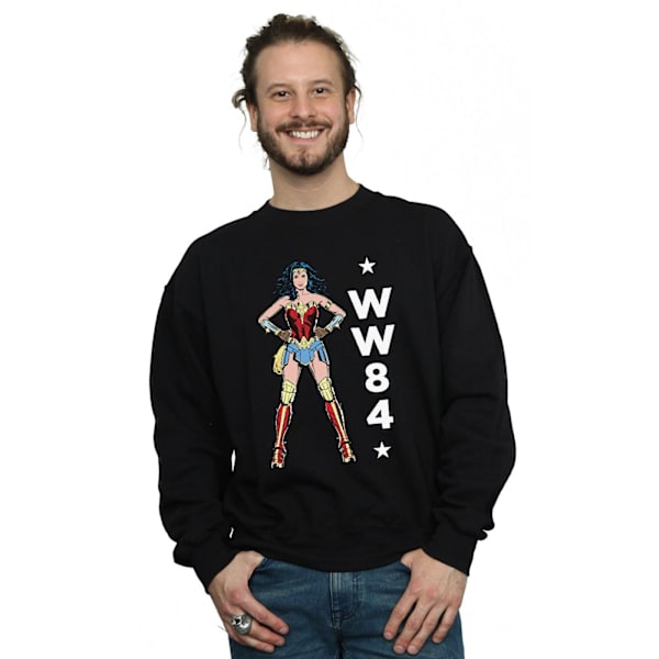 DC Comics Herr Wonder Woman 84 Stående Logotyp Sweatshirt 5XL Svart Black 5XL