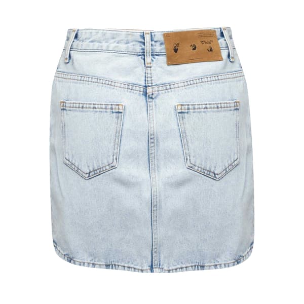 Off White Dam Corp Denim Minikjol 8 UK Ljusblå Light Blue 8 UK