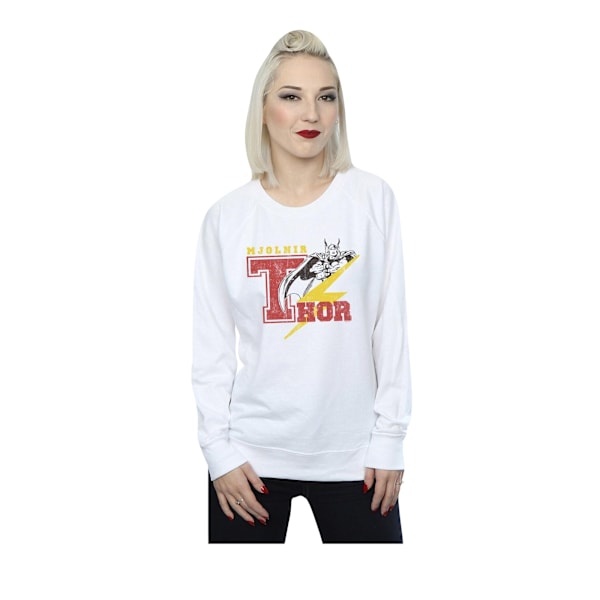 Marvel Dam/Kvinnor Thor Mjolnir Sweatshirt L Vit White L