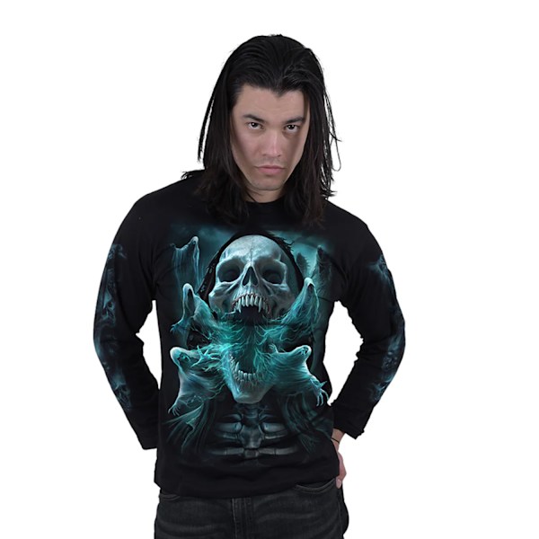 Spiral Direct Unisex Vuxen Ghost Skull Långärmad T-shirt XL Black XL