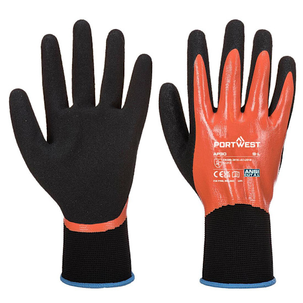 Portwest Unisex Adult AP30 Dermi Pro Glove S Orange/Black Orange/Black S
