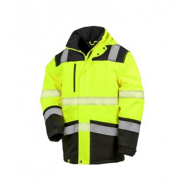 Resultat Vuxna Unisex Safe-Guard Safety Soft Shell Jacka 4XL Fl Fluorescent Yellow/Black 4XL