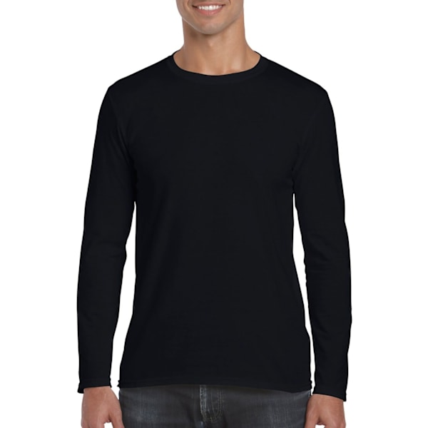 Gildan Soft Style långärmad T-shirt för män (5-pack) M Svart Black M