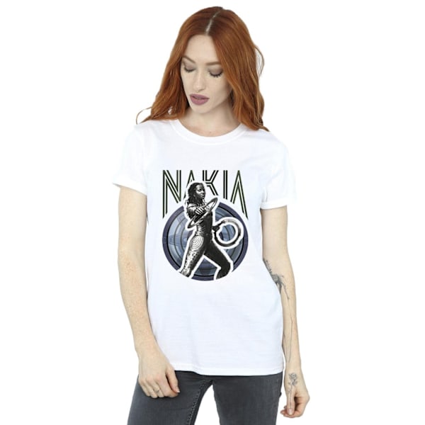 Marvel Dam/Damer Wakanda Forever Nakia Shield Bomull Boyfriend T-Shirt L Vit White L