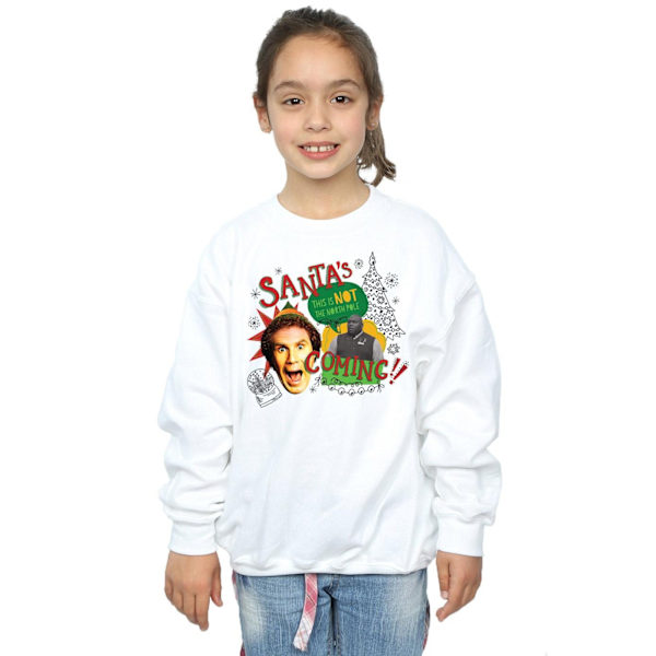 Elf Girls North Pole Sweatshirt 5-6 år Vit White 5-6 Years