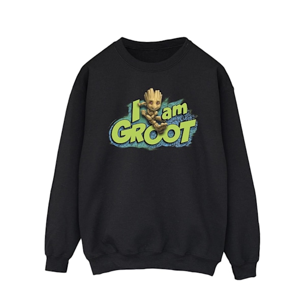 Marvel Herr Guardians Of The Galaxy I Am Groot Jumping Sweatshirt Black L