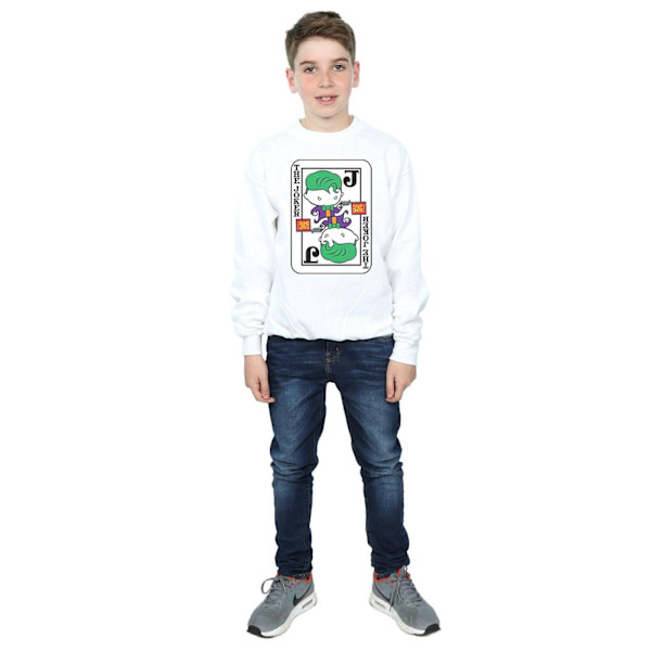 DC Comics Boys Chibi Joker Playing Card Sweatshirt 5-6 år Vit White 5-6 Years