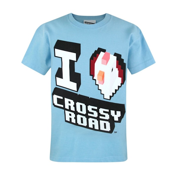 Crossy Road Barn/Pojkar Officiell I Love Crossy Road Kortärmad Sl Light Blue Years (7/8)