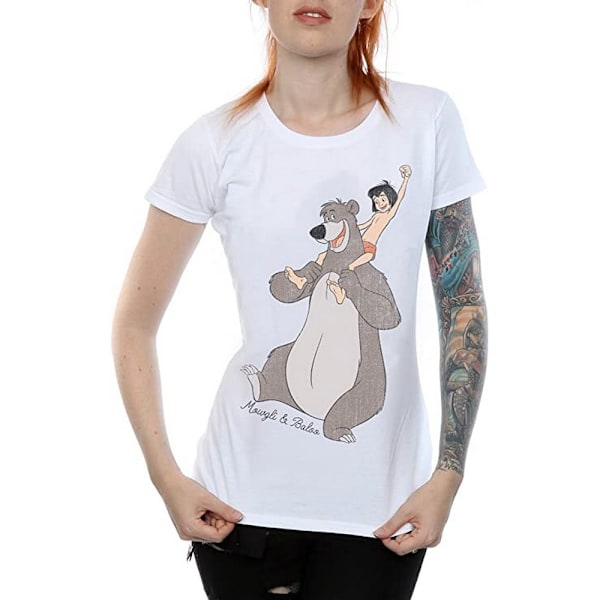 Djungelboken Dam/Dam Classic Mowgli Och Baloo Bomull Boyfriend T-Shirt White L