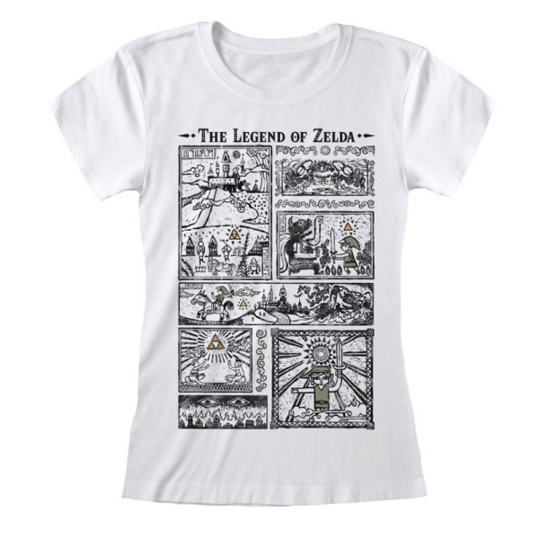 Nintendo Teckningar för kvinnor/damer Legend of Zelda T-shirt XXL Whi White XXL