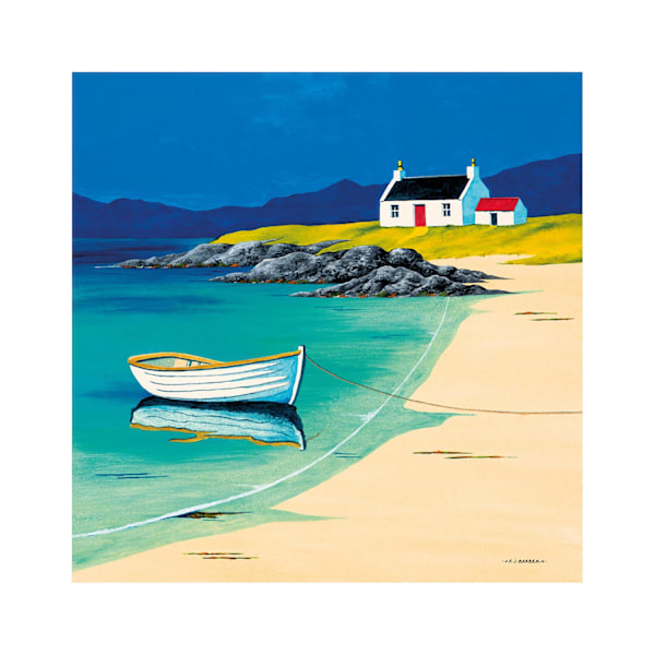 Anthony Barber Hebridean Fisherman's Cottage Tryck 40cm x 40cm Blue/Green 40cm x 40cm