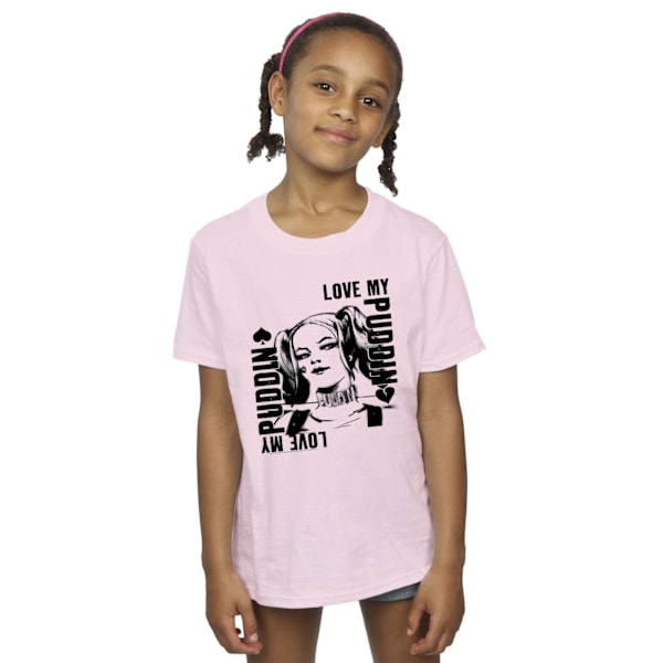 DC Comics Girls Suicide Squad Harley Love Puddin Bomull T-shirt Baby Pink 7-8 Years