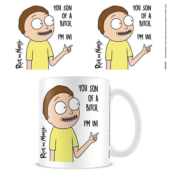 Rick And Morty Son Of A Bitch Mug En Storlek Vit/Gul/Svart White/Yellow/Black One Size