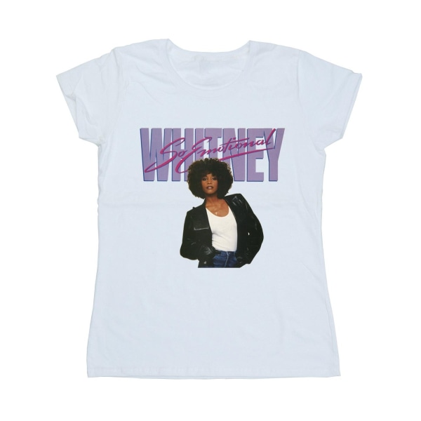 Whitney Houston Dam/Kvinnor Så Emotionell Albumomslag Bomull T-shirt White L
