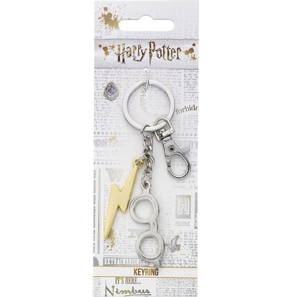 Harry Potter Blixt & Glasögon Charm Nyckelring One Size Si Silver/Gold One Size