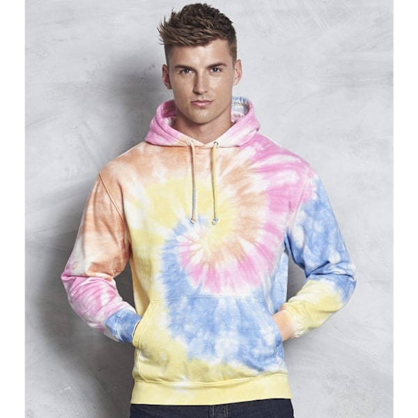 Awdis Unisex Vuxen Swirl Tie Dye Hoodie XXL Gul/Blå/Rosa Yellow/Blue/Pink XXL