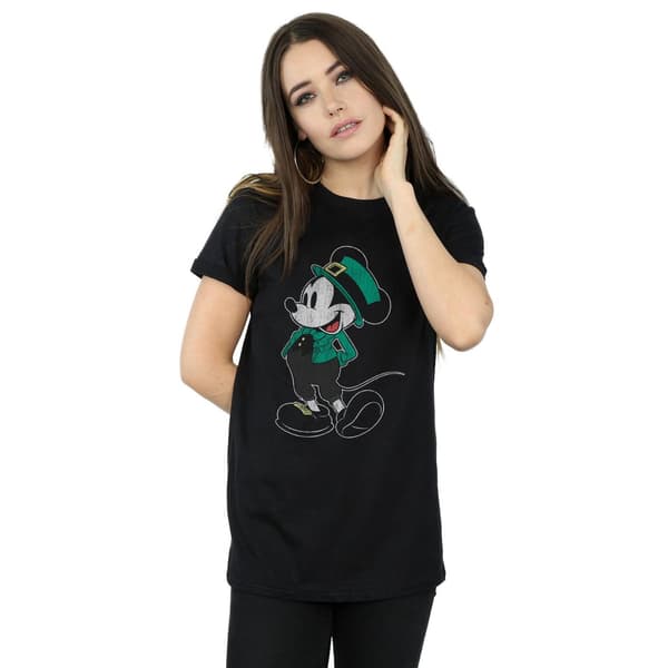 Disney Dam/Dam Mickey Mouse St Patrick Kostym Bomull Pojkvän Black L